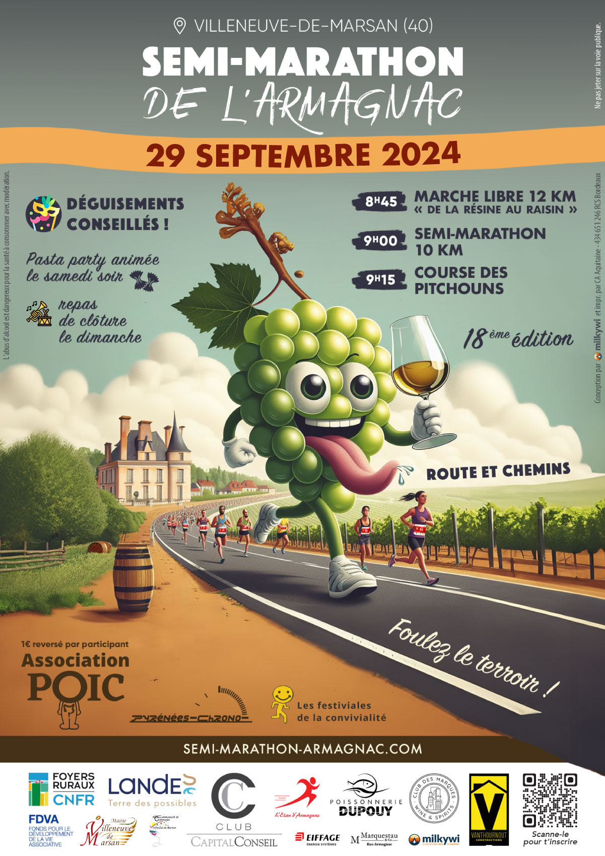 Affiche Semi-marathon de l'Armagnac 2024