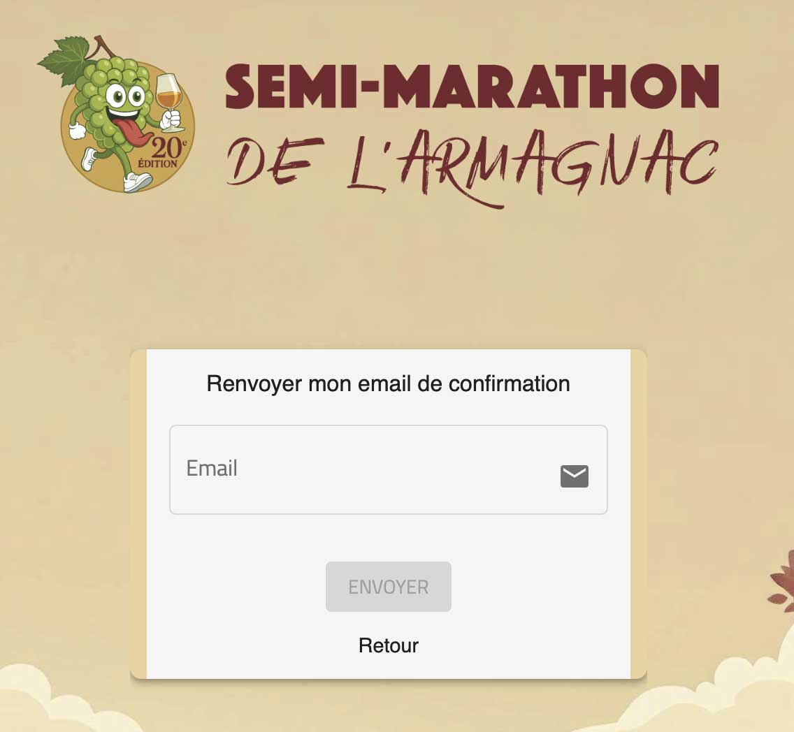 Renvoyer e-mail de confirmation